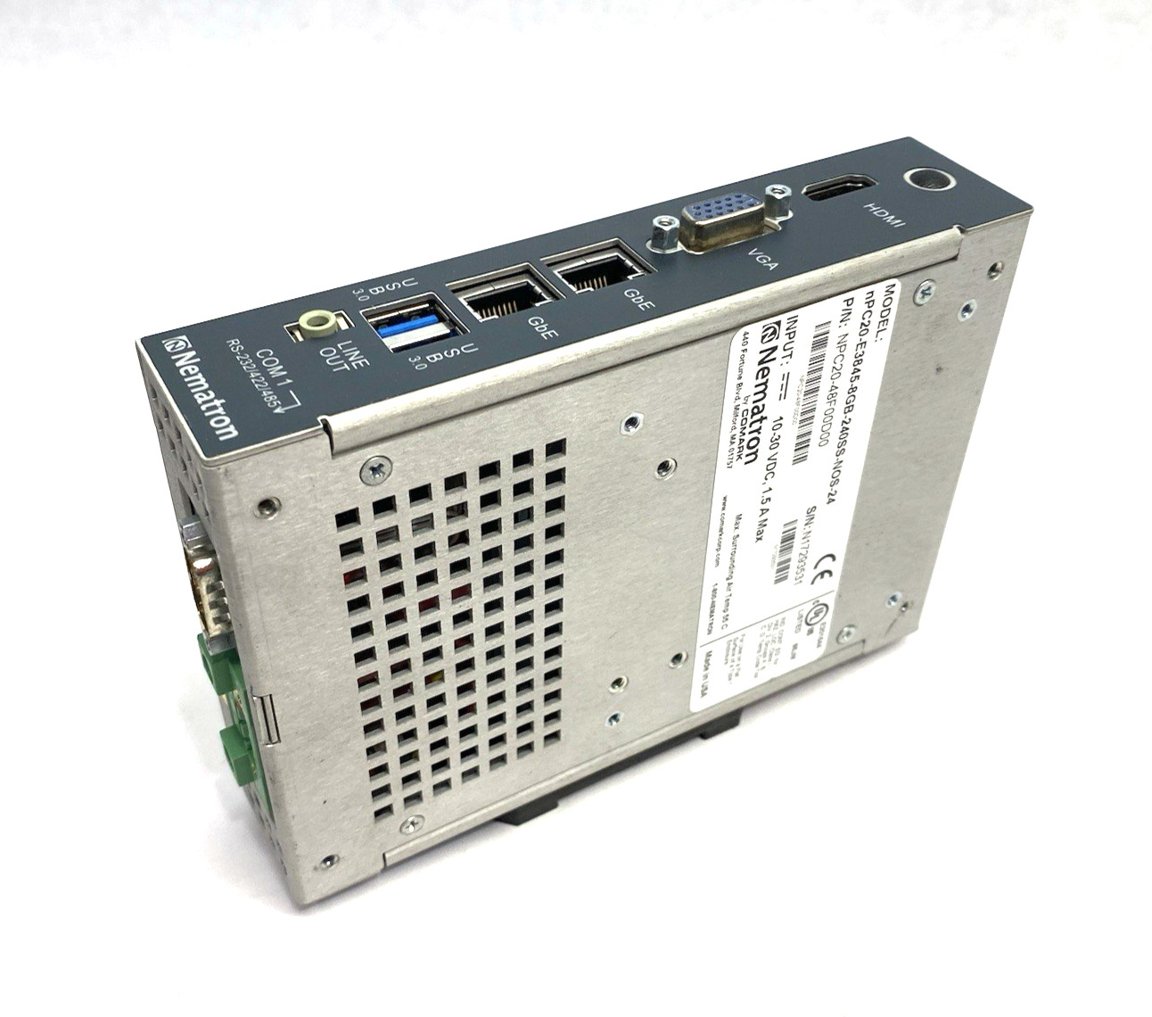 Nematron nPC20-E3845-8GB-240SS-NOS-24 Fanless Node PC, Intel QC, NPC20-48F00D00