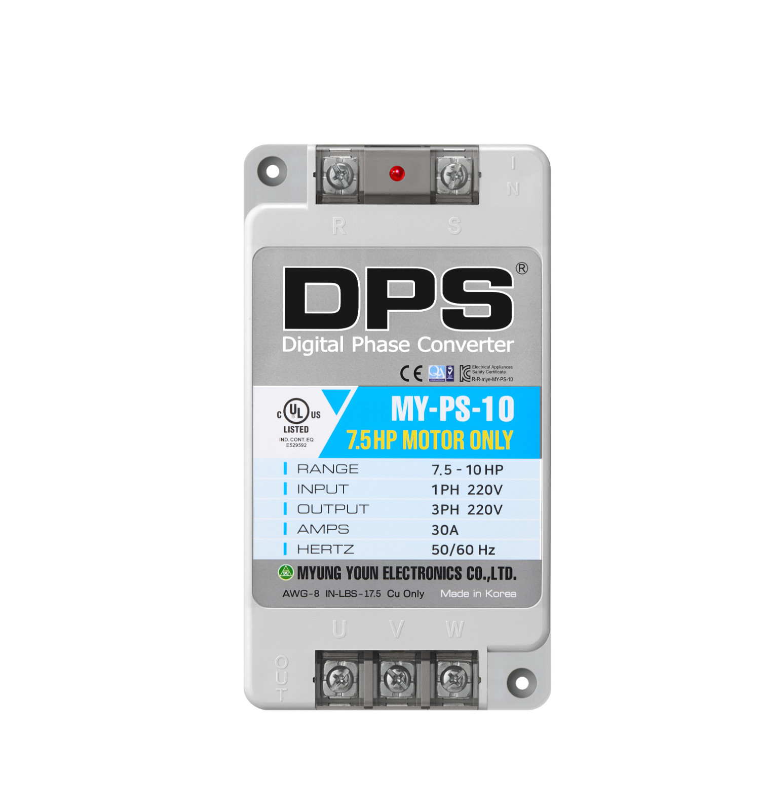 1 Phase to 3 Phase Converter, Must be only used on 7.5HP(5.5kW) 23Amps 200V-240V