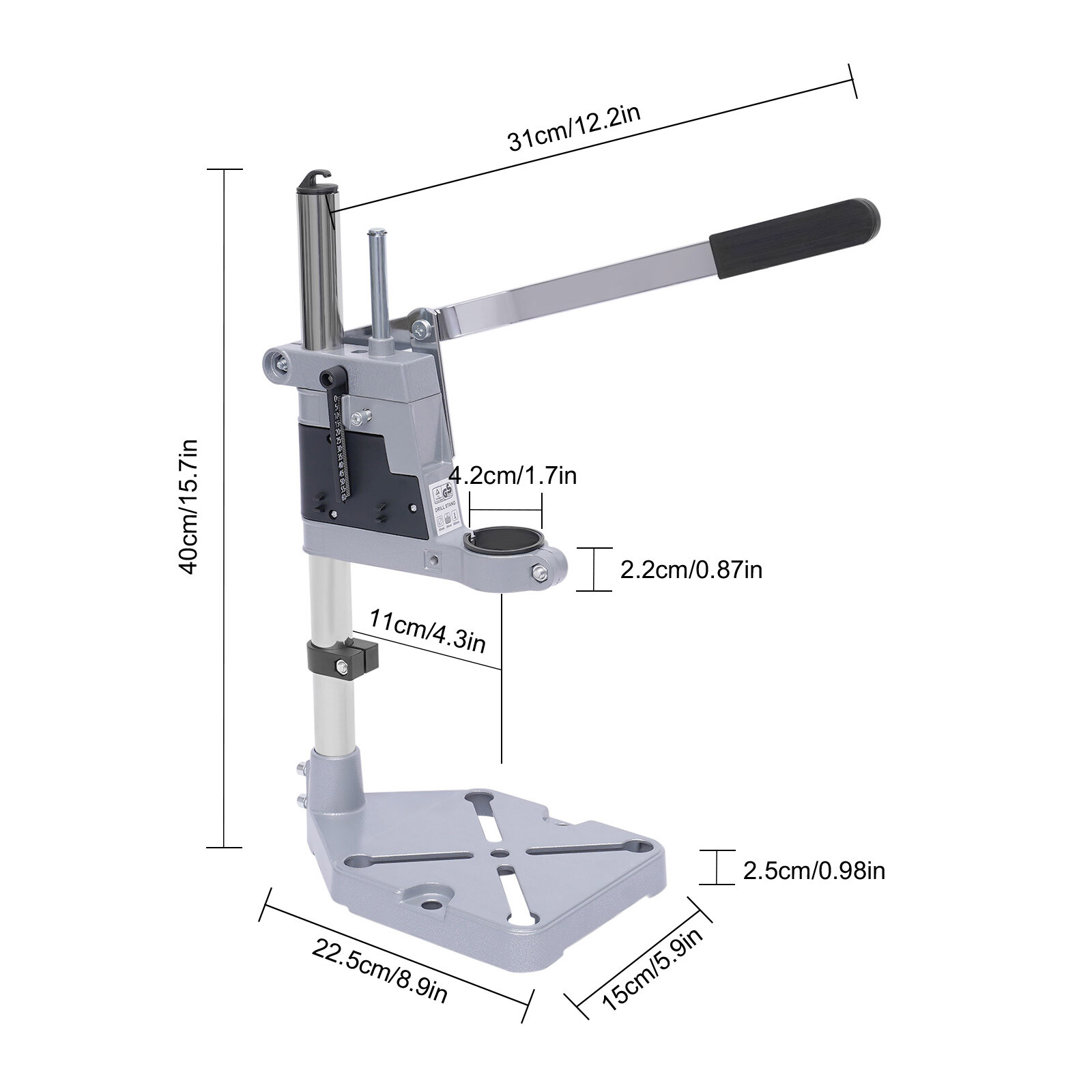 Electric Drill Hand Press Stand Bench Clamp Support Holder Tool Workbench Pillar