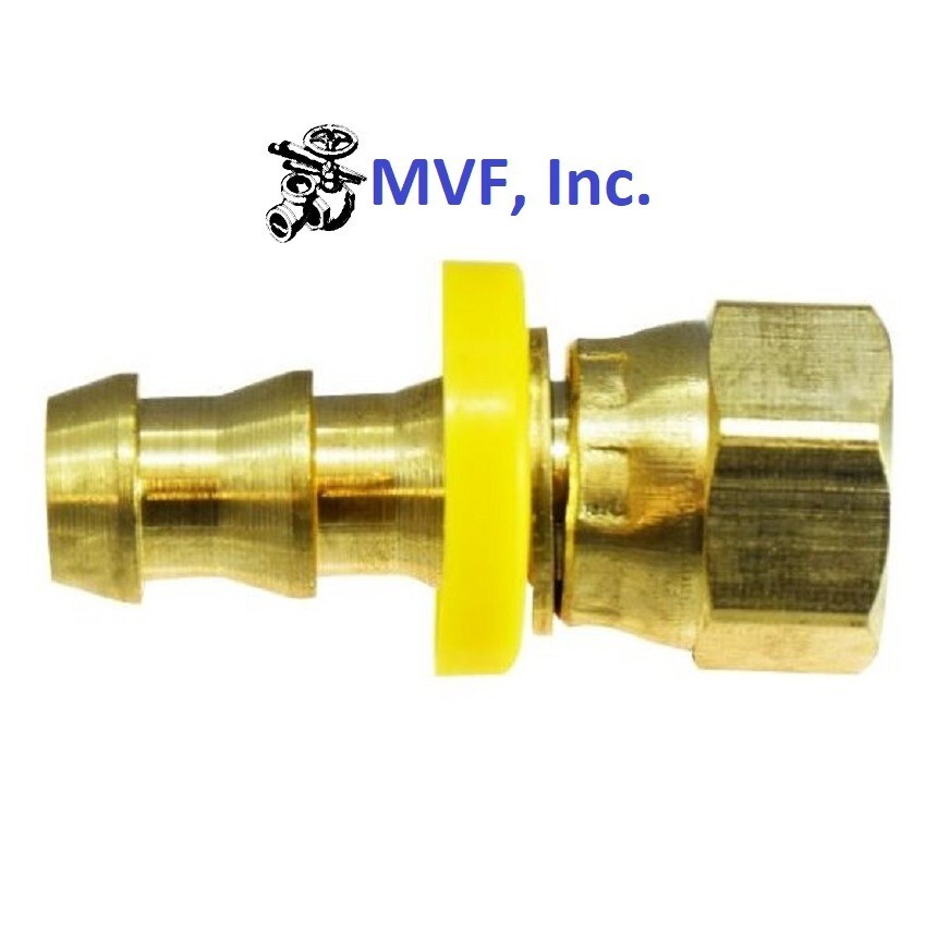 Push-On Hose Barb for 1/2″ ID Hose X 1/2″ Female 37° JIC Swivel Brass 308-08-08