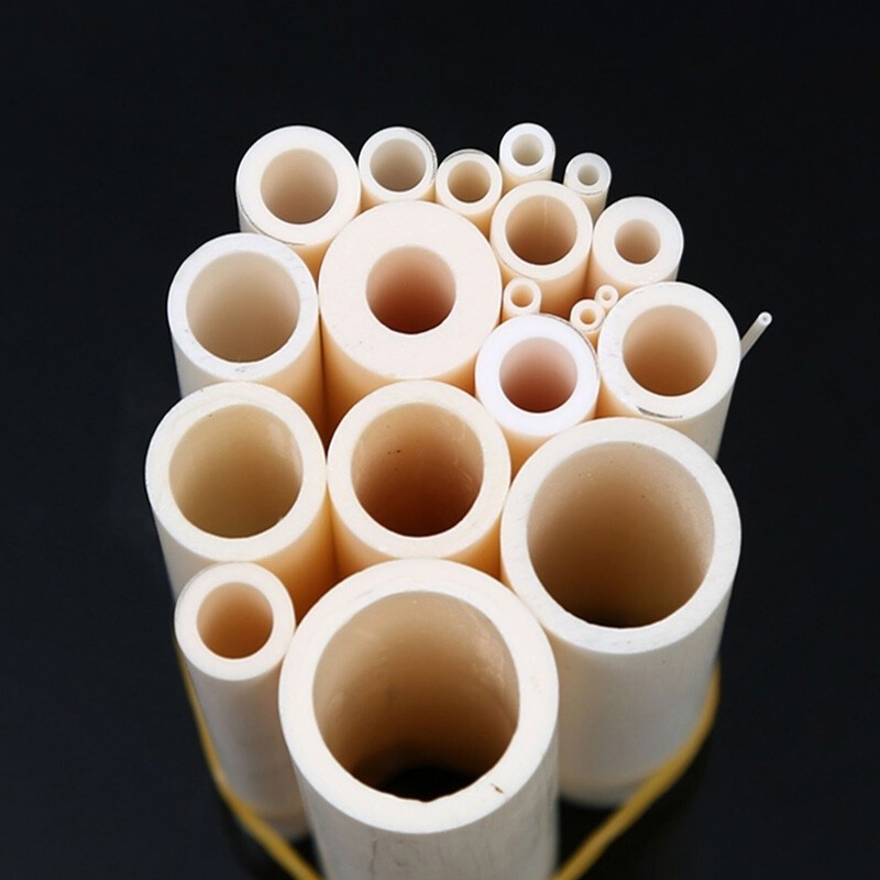 99% Alumina Ceramic Tube 100mm Thermocouple Protection Short Tubing Insulating