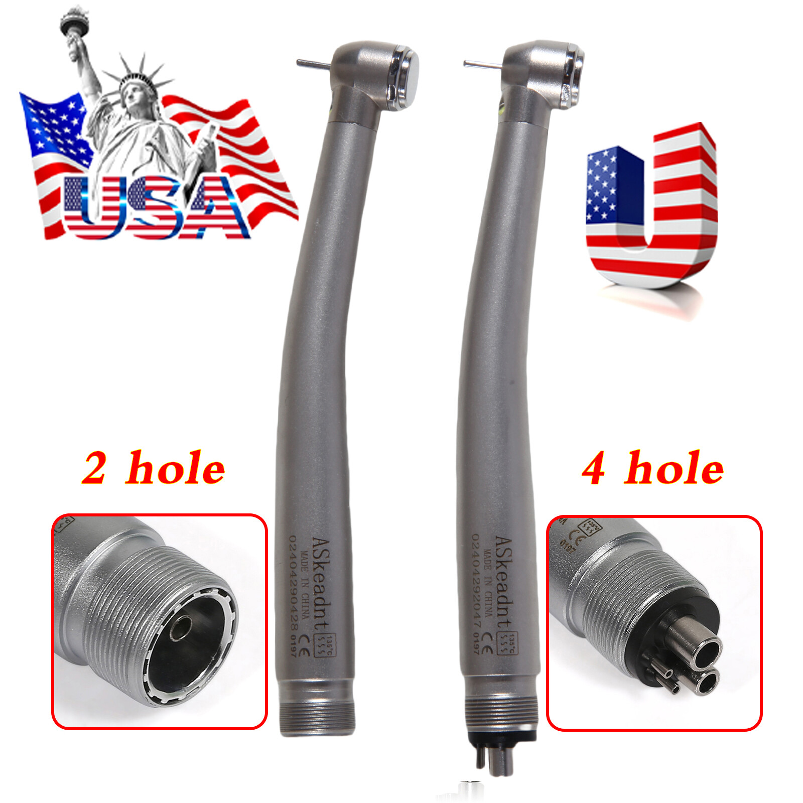 NSK Style Dental Fiber Optic LED E-generator high speed handpiece 2 Hole 4 Hole