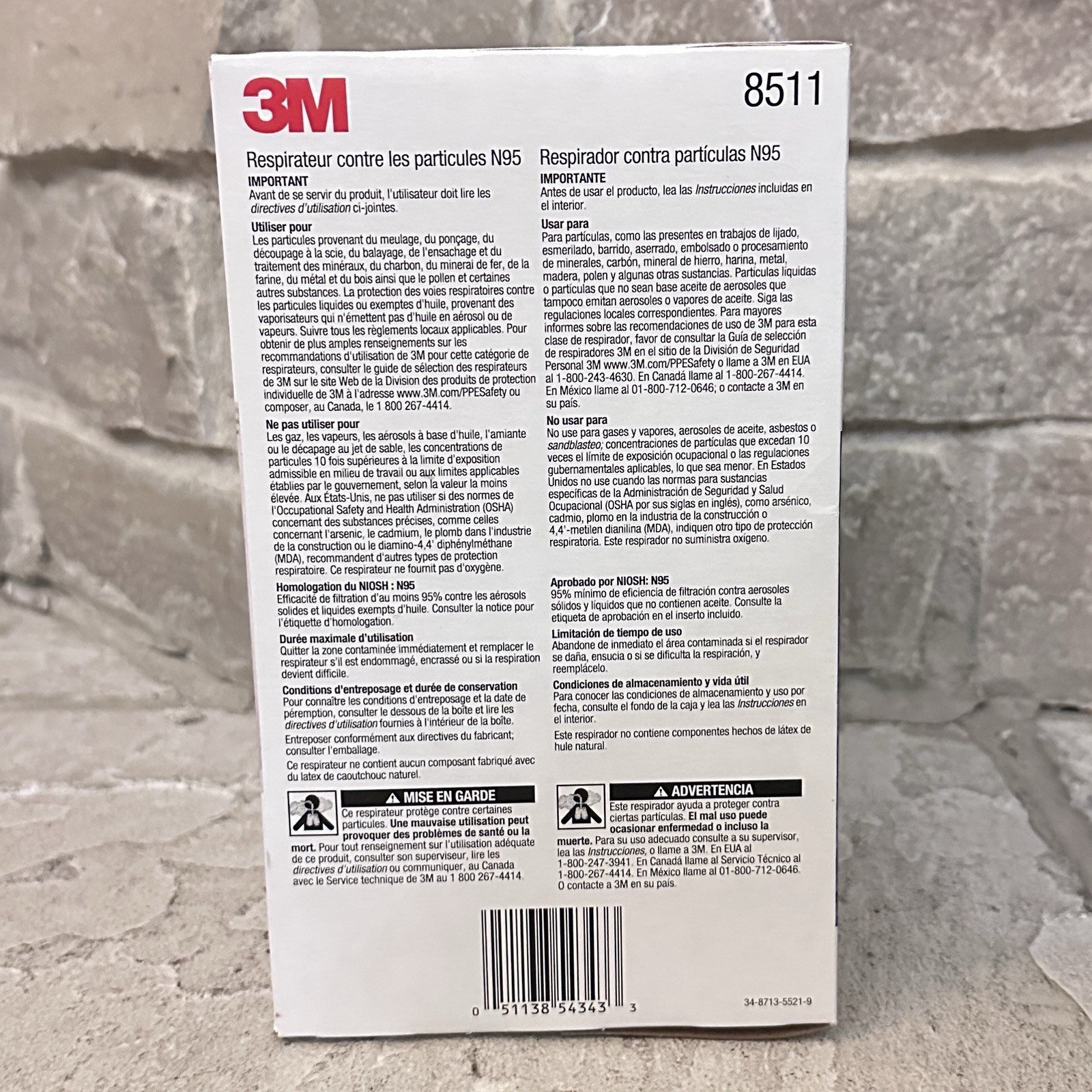 New 10-Pack 3M Particulate Resirator N95 Face Mask #8511 Sealed in Box