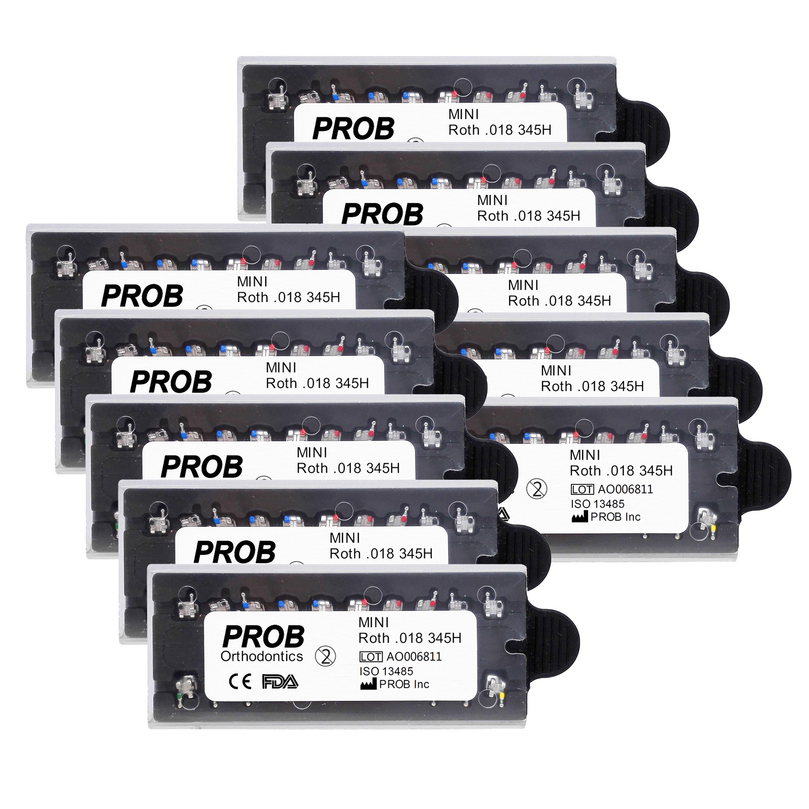PROB Orthodontic Dental Brackets Braces Mini Standard Roth MBT.022/.018 Hooks