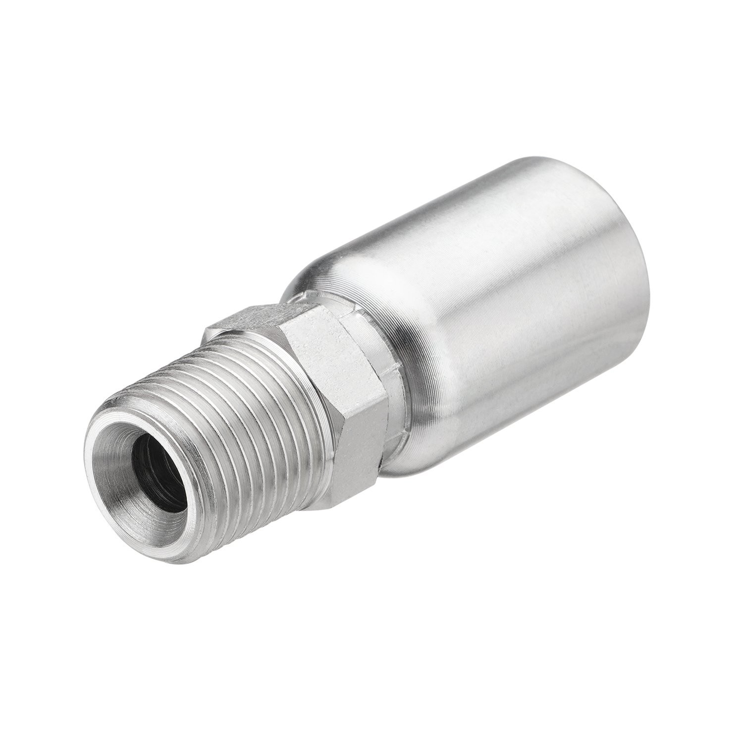 12-Pack 1/2″ Hose x 1/2″ NPTF Male Pipe Thread Hydraulic Hose End Crimp Fittings
