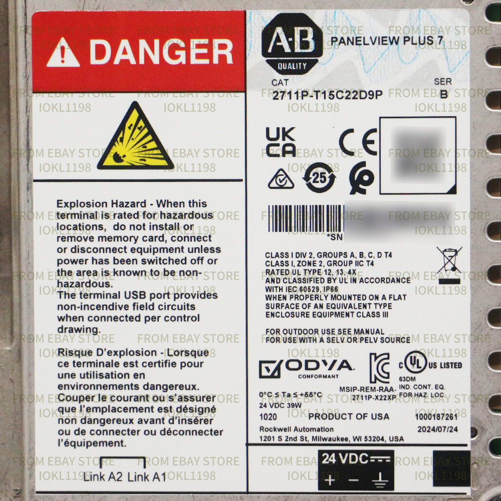 New Sealed 2711P-T15C22D9P Allen-Bradley PanelView Plus 7 Graphic Terminal