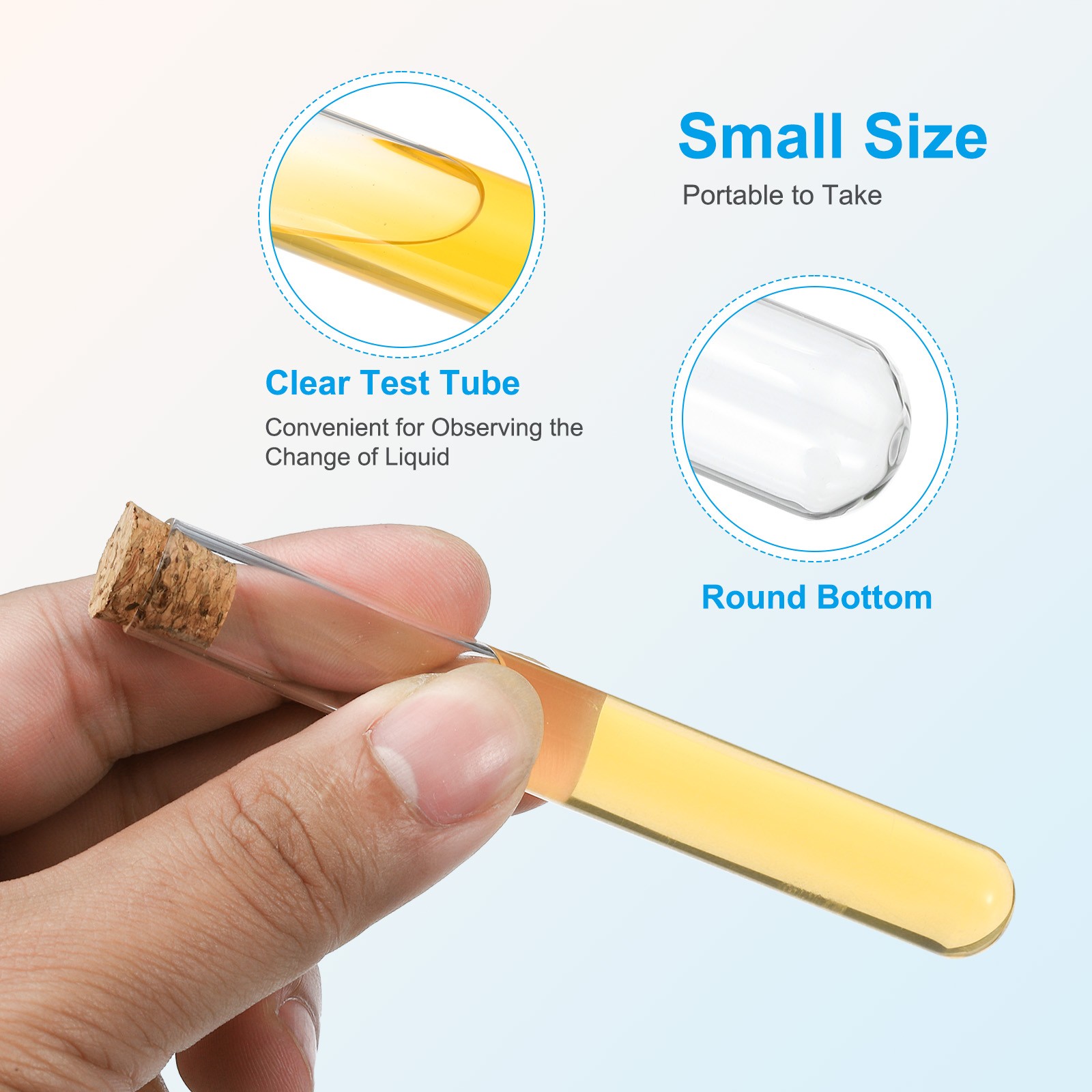 10ml Test Tubes, 25pcs 3.94×0.63in Glass Test Tube Containers with Stopper