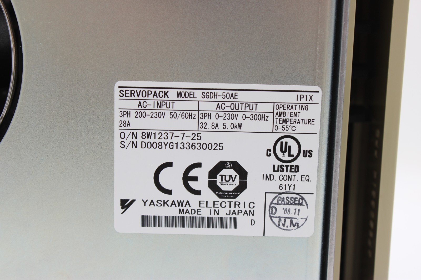 Yaskawa Electric SGDH-50AE Sigma II Series 3-Phase AC Servo Drive