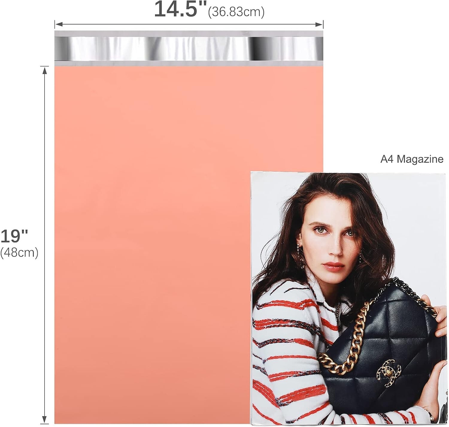 Jiaro Pack Poly Mailers Shipping Bags Envelopes 14.5×19″ 100 Pack Peach Pink