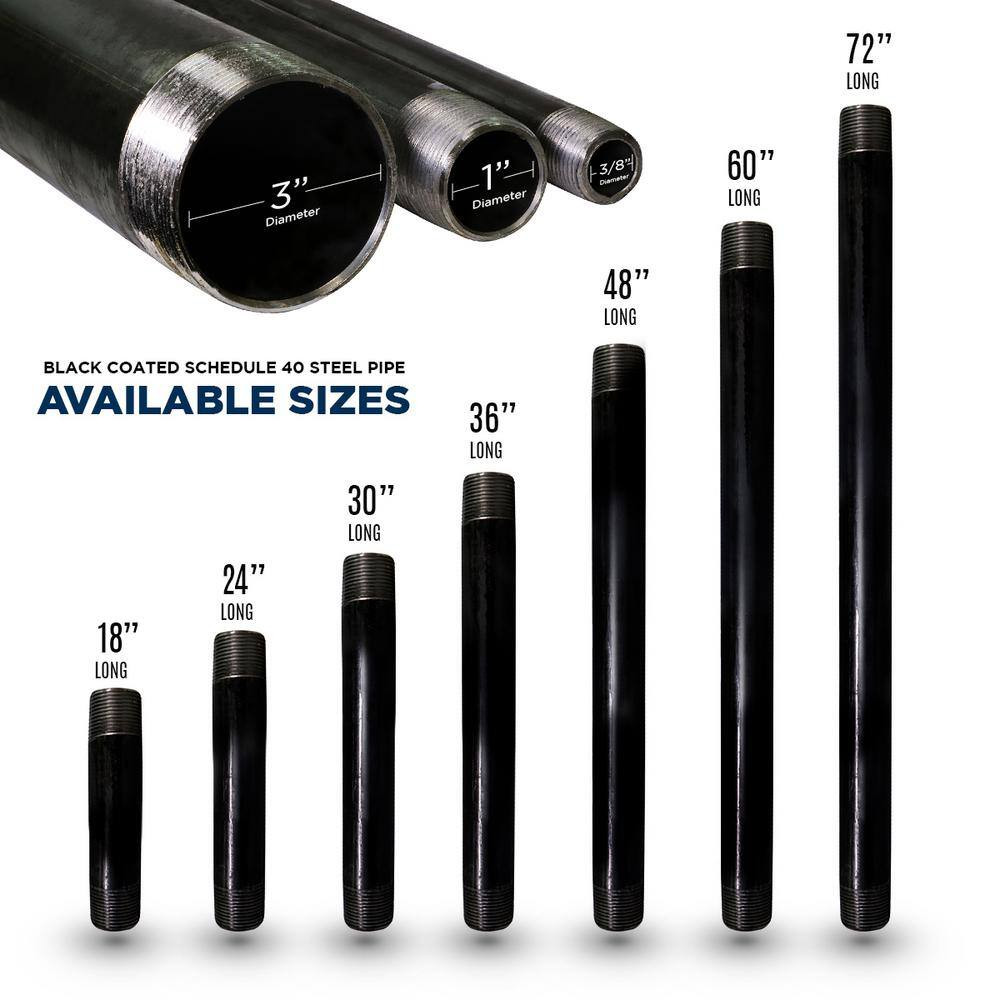 3/8 In. X 48 In. Black Steel Pipe