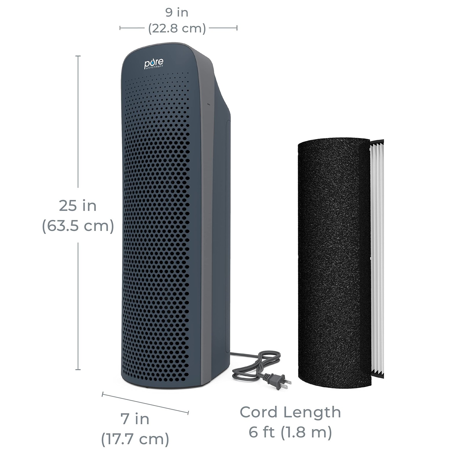 Pure Enrichment PureZone Elite True HEPA Large Room Tower Air Purif… Fast Ship