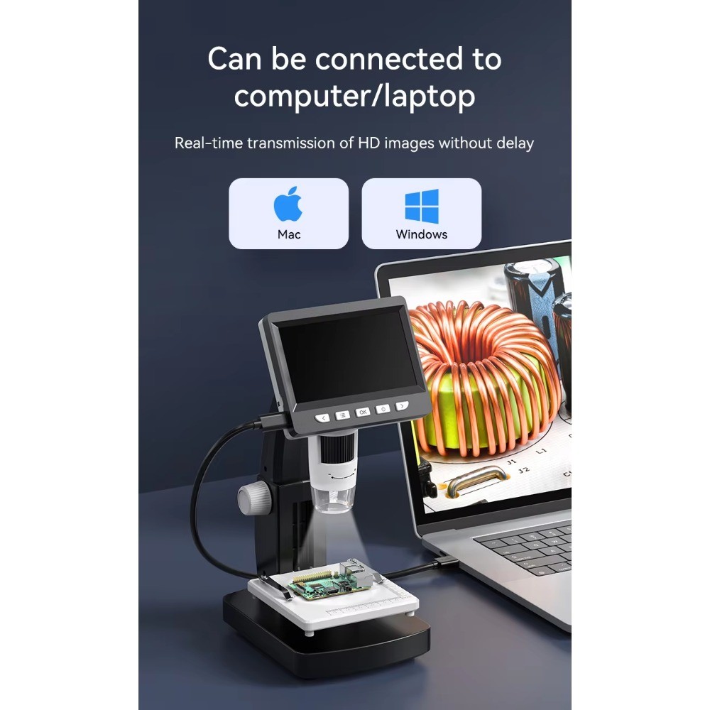 New 4.3 Inch LCD Digital Microscope 1000X HD Magnifier for Circuit Repair