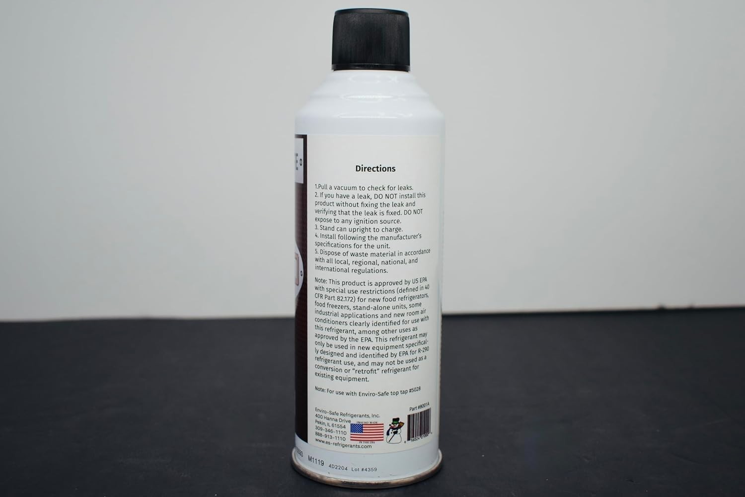 ENVIRO-SAFE Upright R290 Refrigerant -K-28 Self-Sealing Style Top for HVAC &