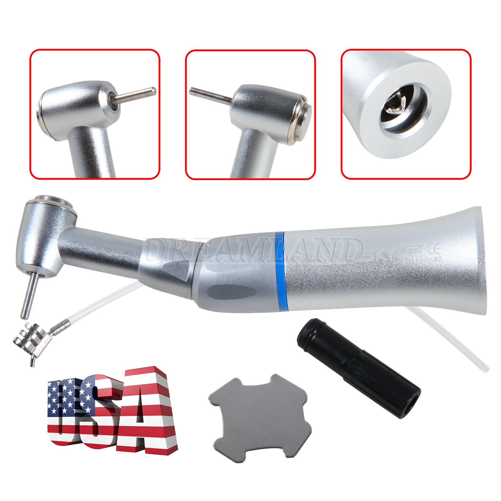 NSK Style Dental Slow Low Speed FG 1.6mm Burs Contra Angle Handpiece Push Button