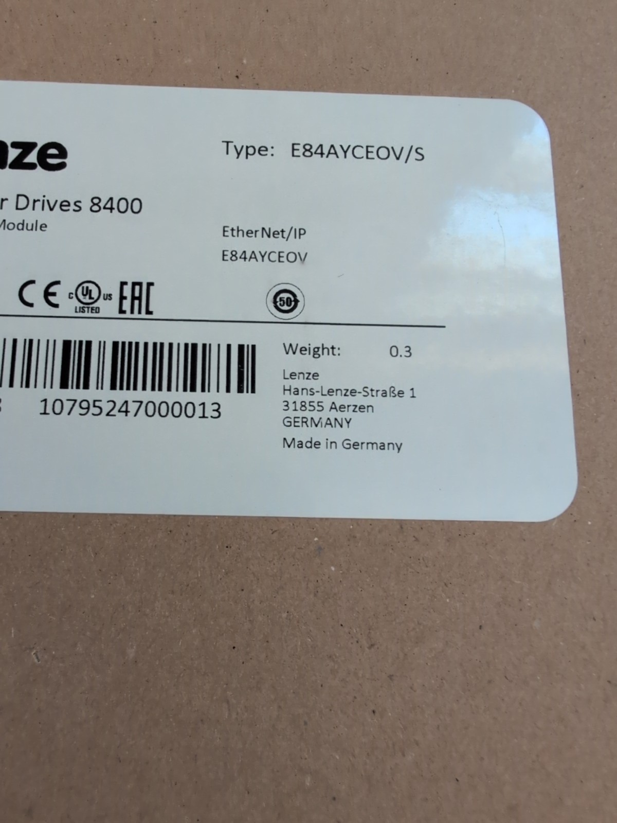 LENZE Inverter drives 8400 Type E84AYCEOV/S Extension Module NEW IN BOX! (t8)