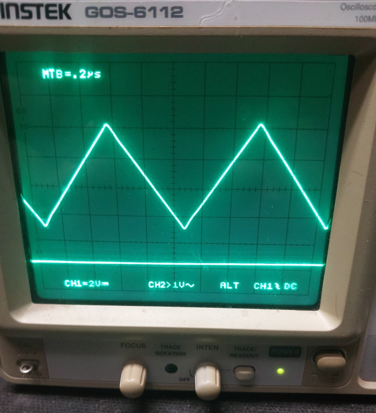 GW Instek GOS-6112 Oscilloscope 100MHz Dual Channel