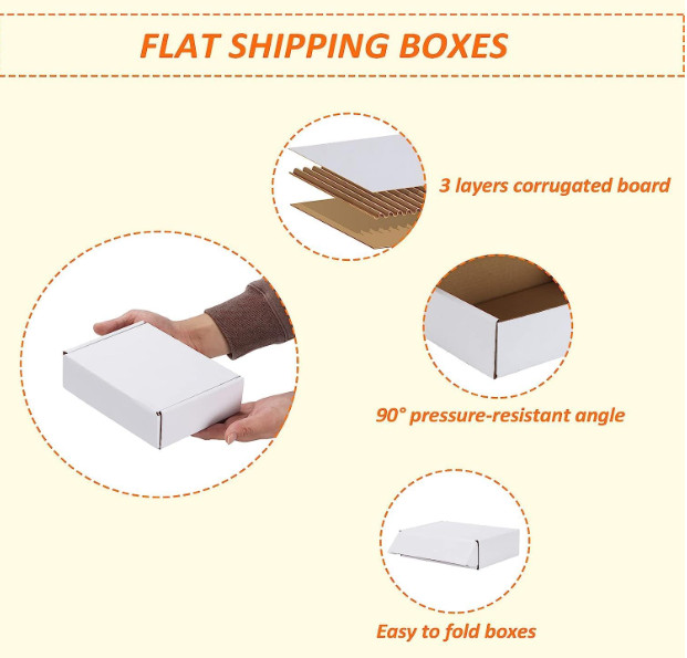 10/20/50/100/200PCS 7x5x2 INCH White Corrugated Shipping Packing Boxes Mailer US