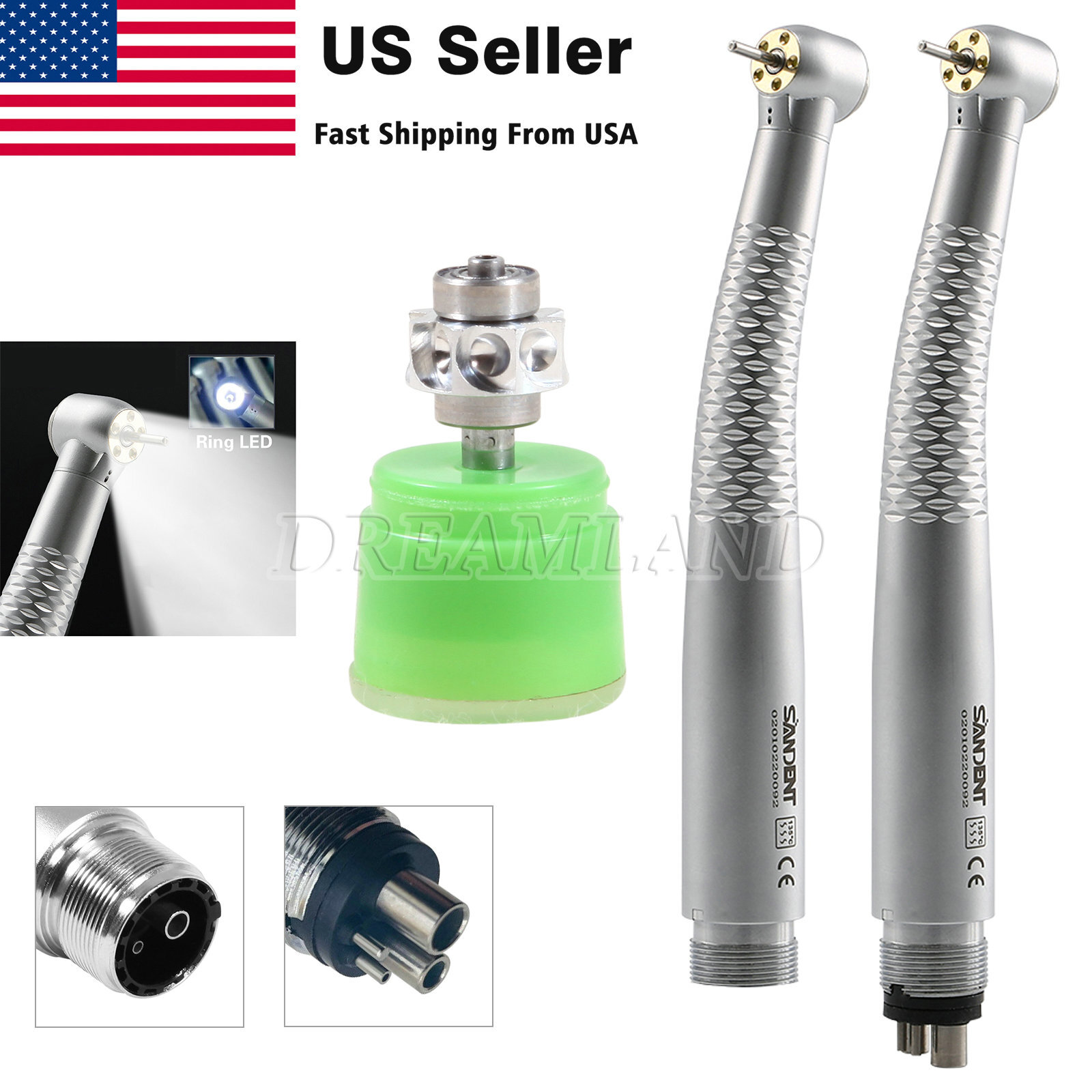 OLED+ 5 Light LED E-Generator Dental High Speed Fiber Optic Handpiece 2/4Hole