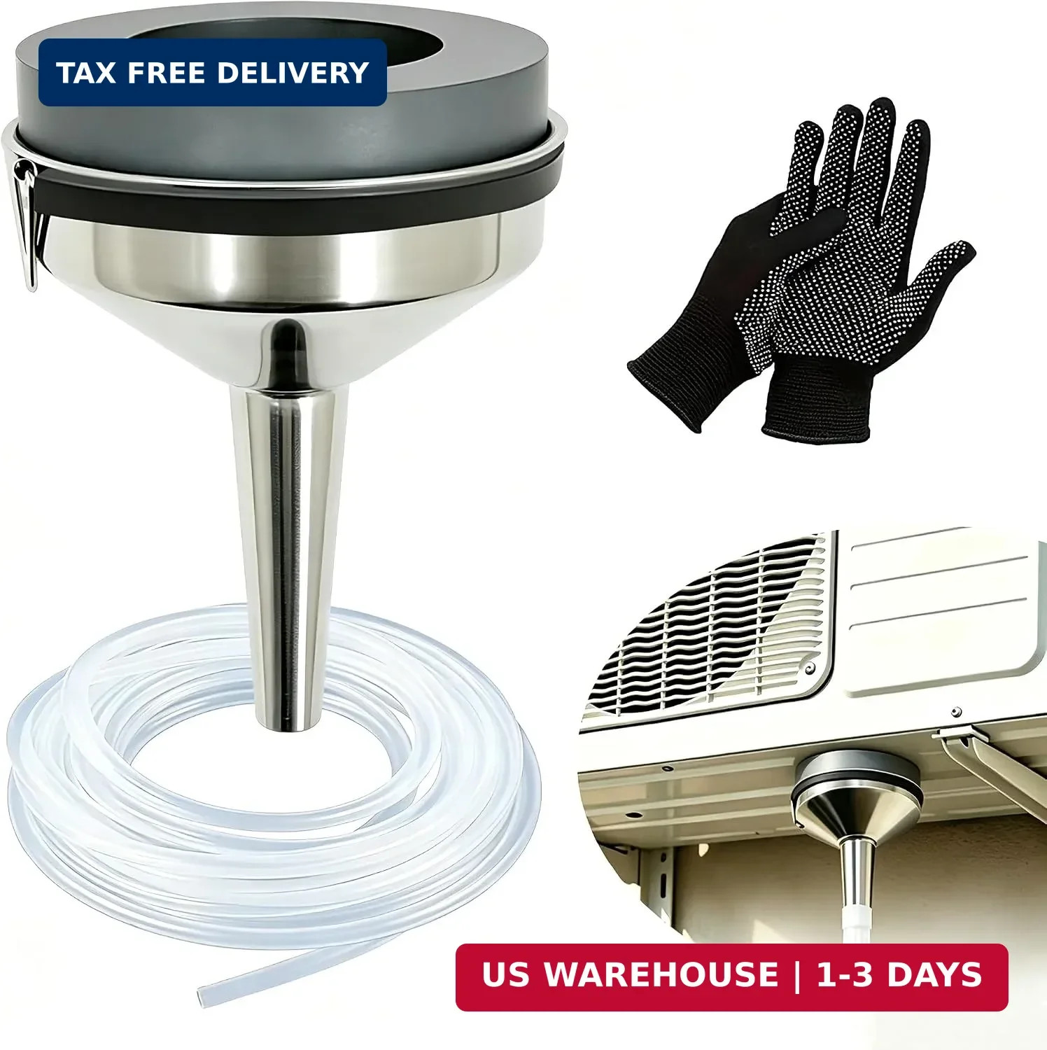 9Ft Magnetic Window Air Conditioner Drain Kit,Air Conditioner Drain Hose Kit-Uni