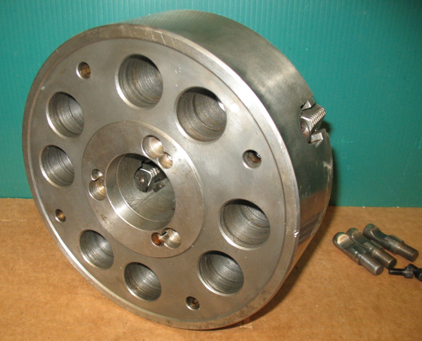 4 JAW CHUCK 8-1/4″ CUSHMAN SKINNER HORTON D1-3 MOUNT MONARCH ETC ***XLNT***