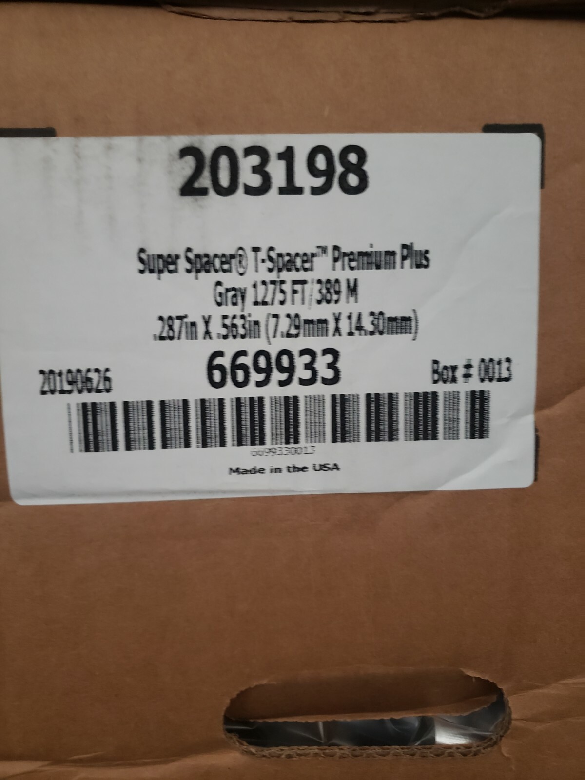 SUPER SPACER T-SPACER PREMIUM PLUS GRAY 1275FT/389M, .287: X .563″, 203198