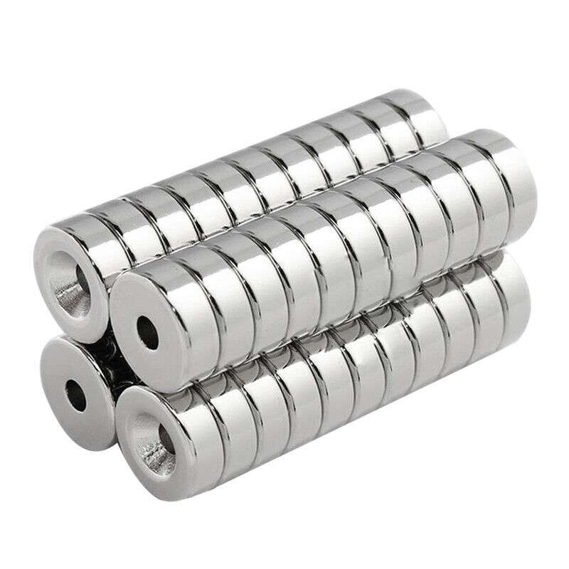 10/30/50Pcs Strong Countersunk Ring Magnets Hole 5mm Rare Earth Neodymium 25*3mm