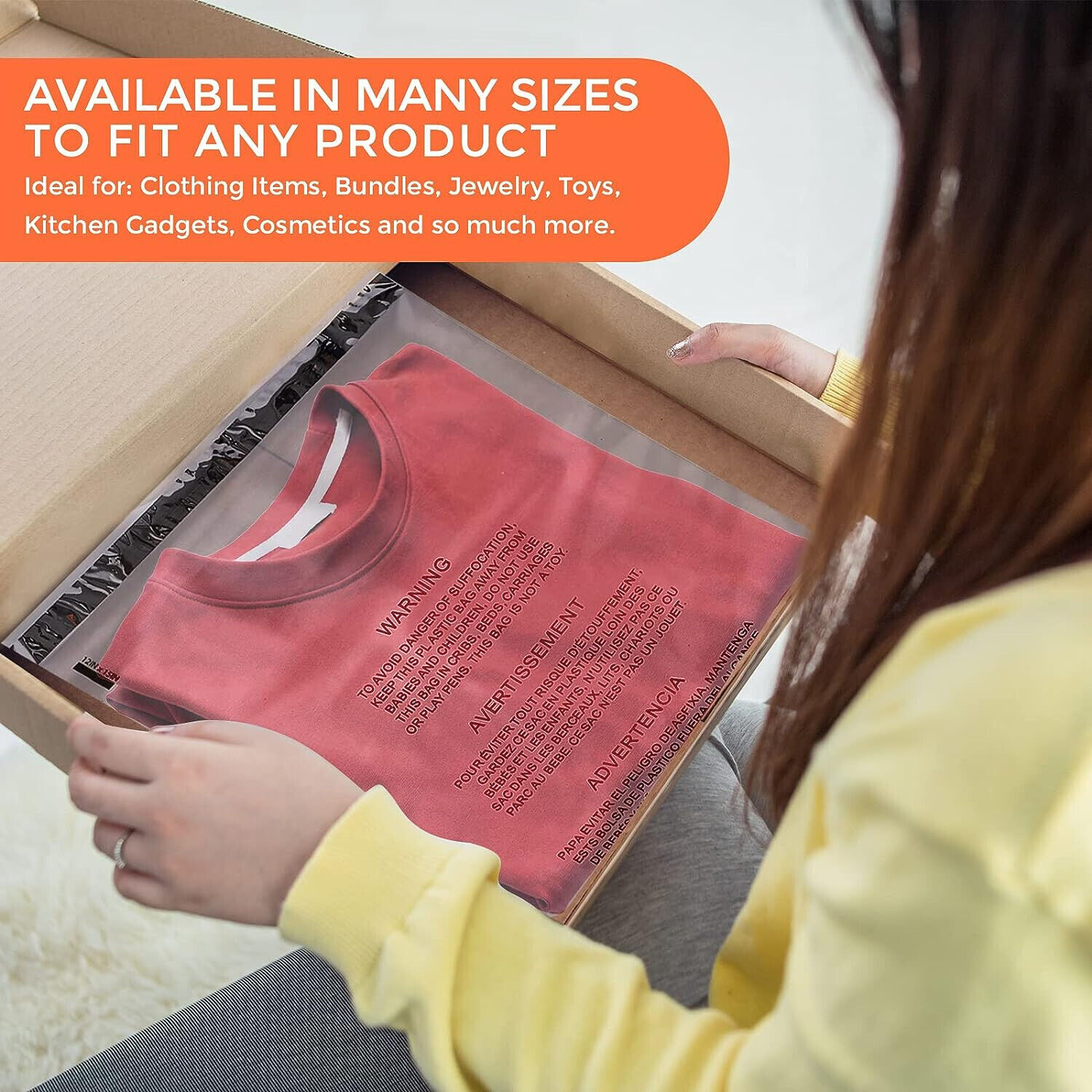 Poly Bags Resealable Suffocation Warning Merchandise 1.5 mil Shirt Apparel EDC