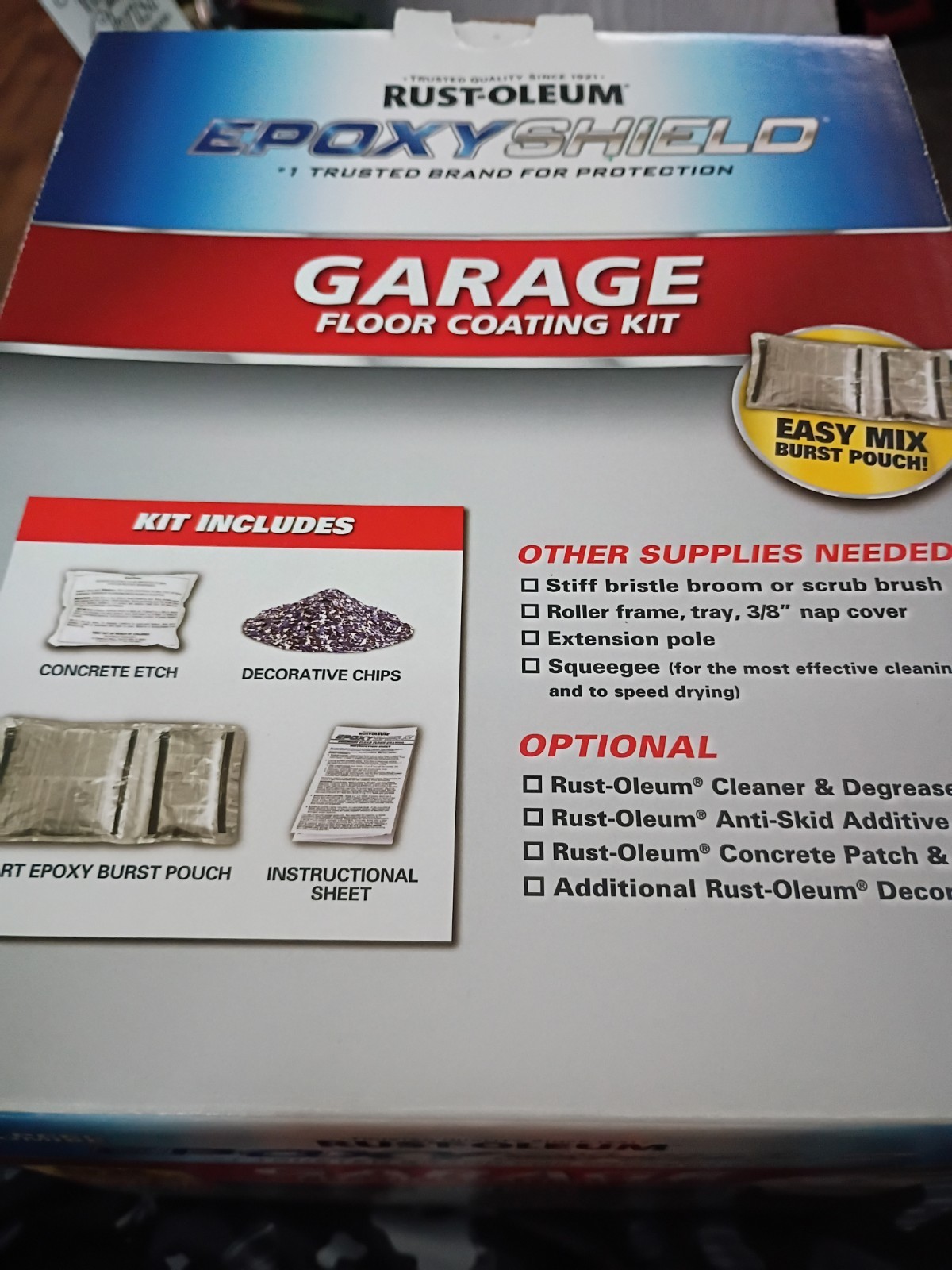 Rust-Oleum Epoxy Shield Garage Floor Coating – Gloss Gray, 1 Car