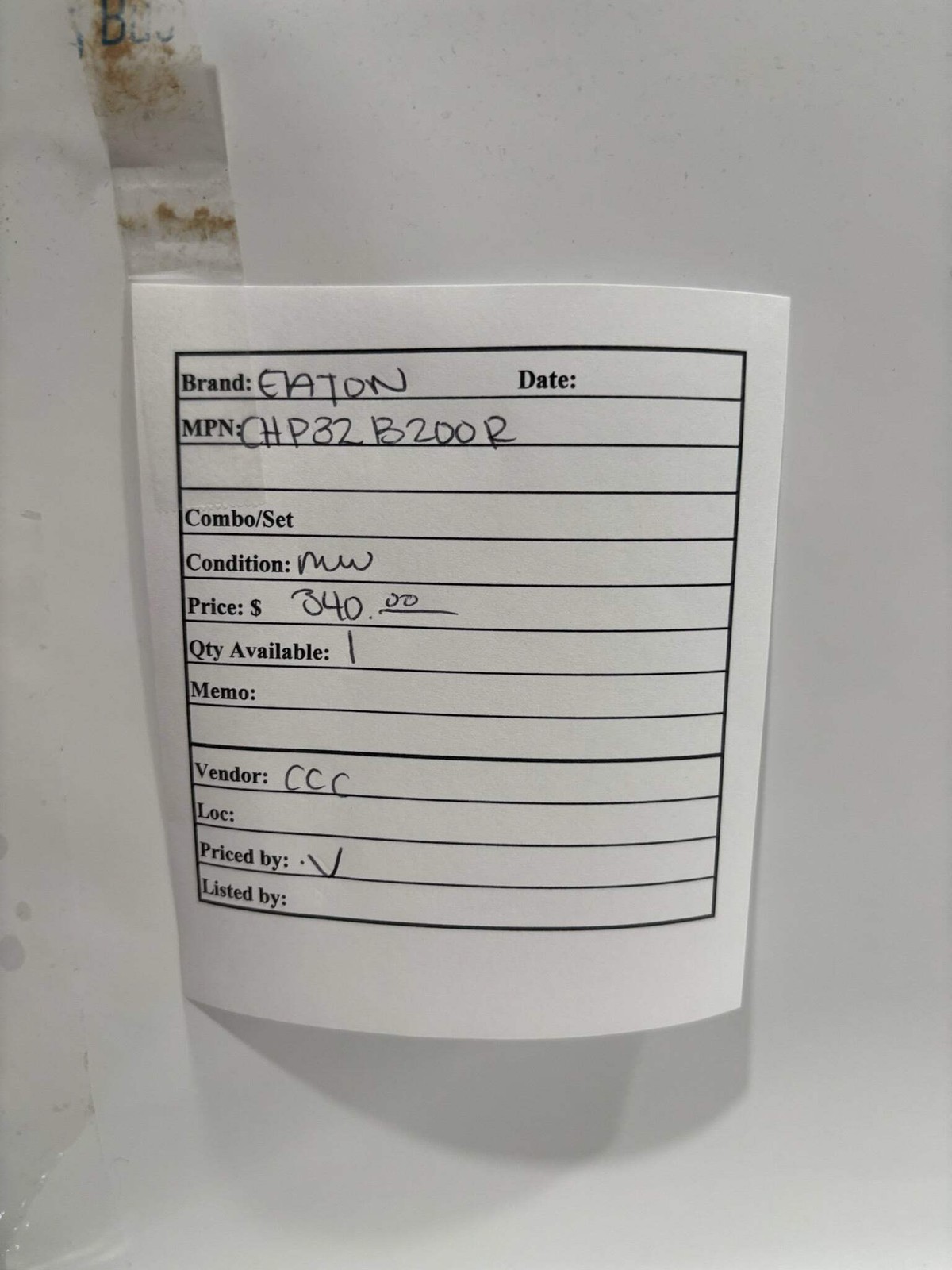Eaton CHP32B200R Cutler-Hammer Plug-On Neutral Design Series 200 AMP