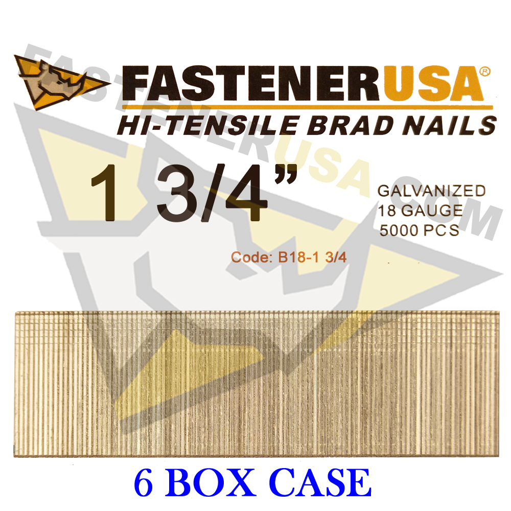 1 3/4″ 18 Gauge Straight Brad Finish Nails 18 ga (5,000 ct) (Case of 6)