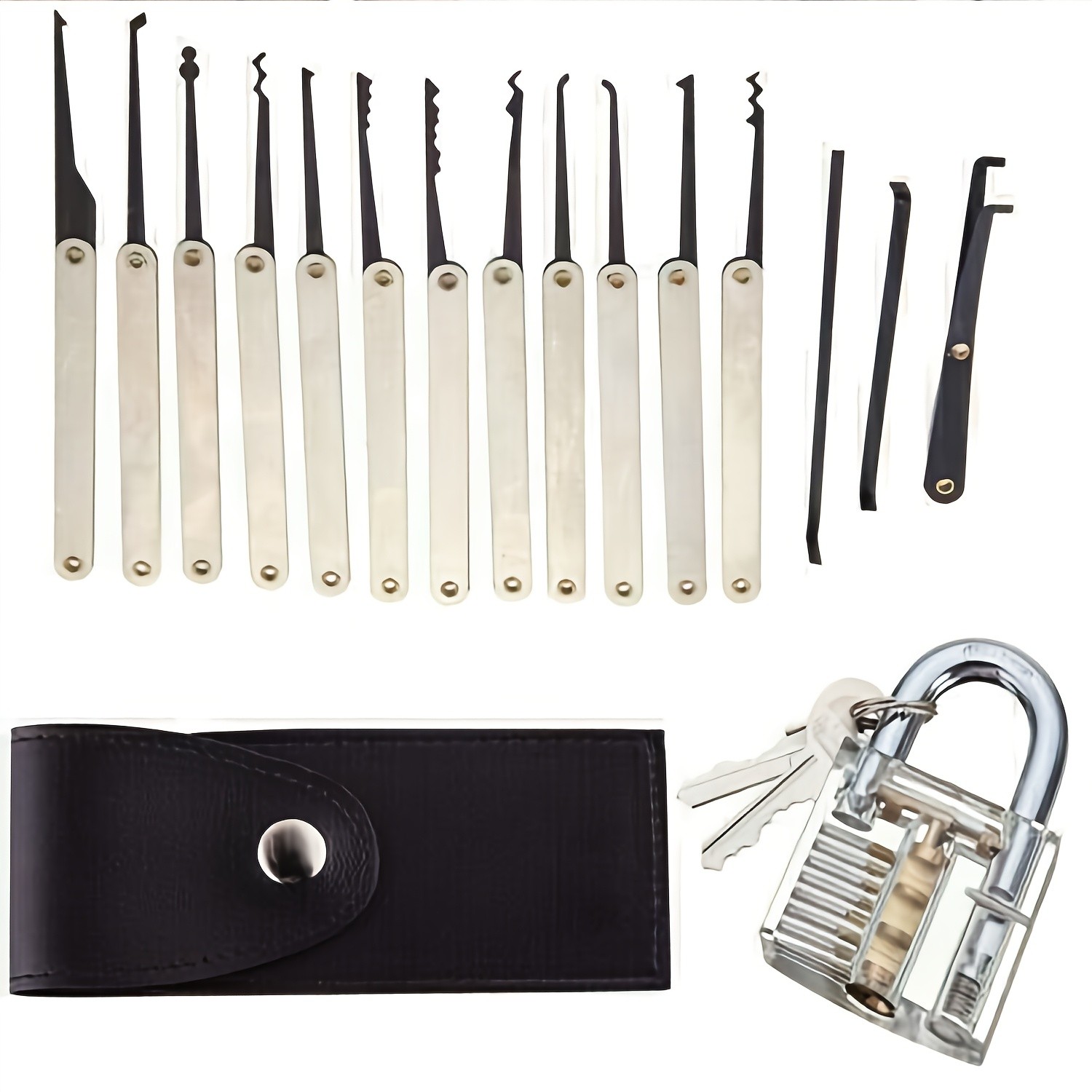 1 Set Transparent Acrylic Practice Padlock Model for Lock Mechanism Training Kit