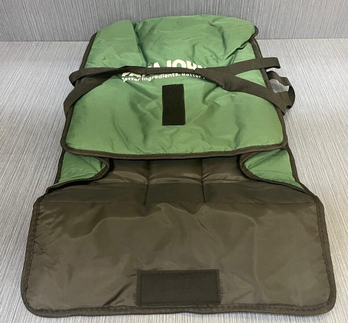 Papa John’s Green Large Pizza Delivery Bag Thermally Insulated Door Dash Etc.