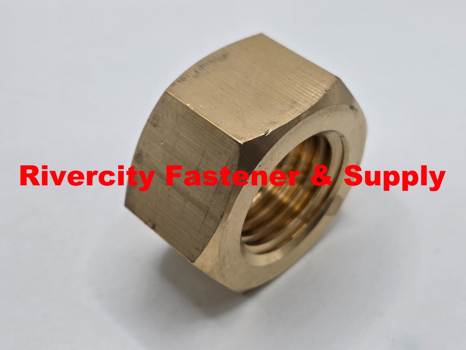 1-1/4 x 7 Brass Hex Nuts 1-1/4-7 Nut .125″ Brass Nuts 1-1/4-7 Coarse Thread