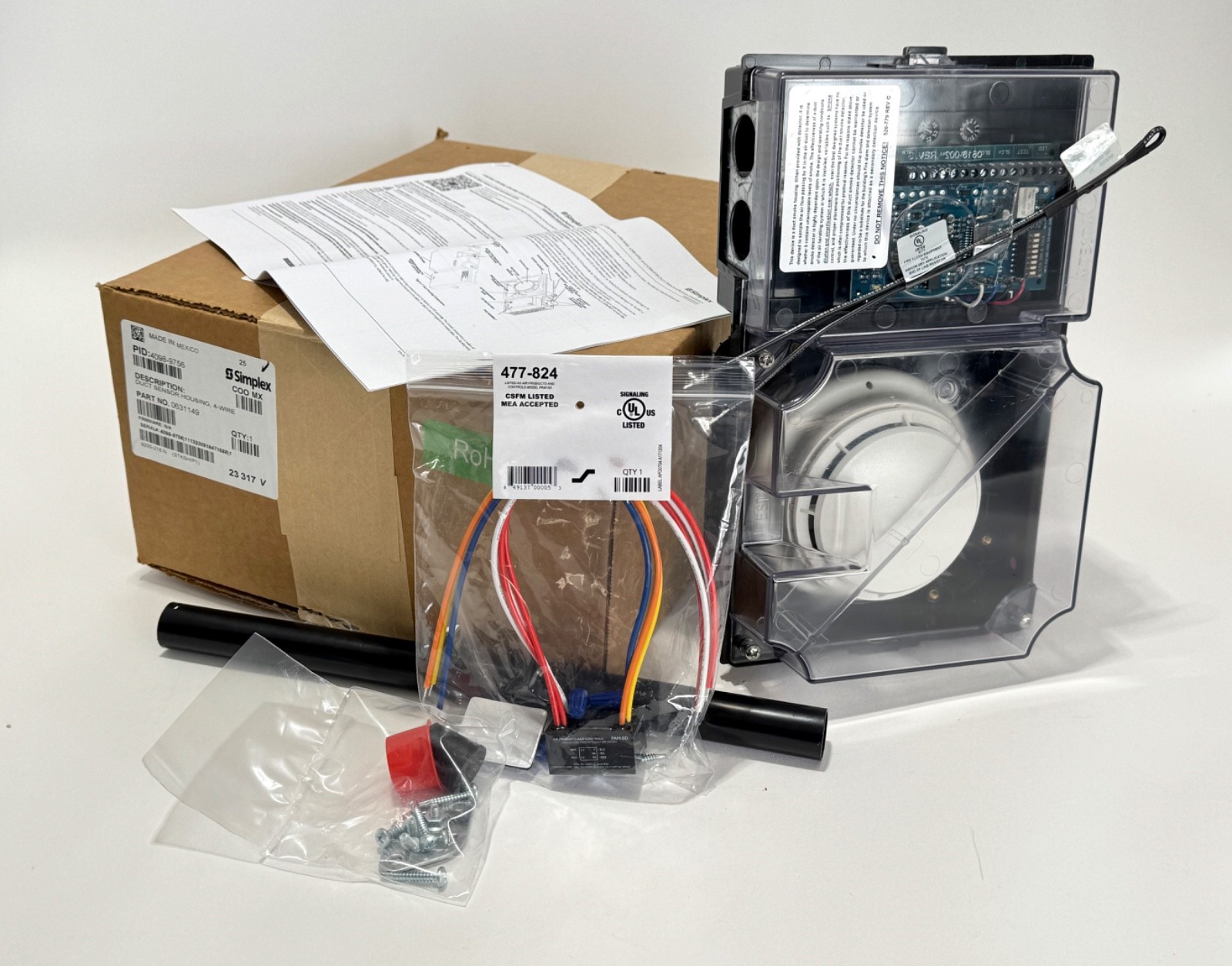 NEW SIMPLEX 4098-9756 TrueAlarm Duct Sensor Housing 4- Wire 0631149