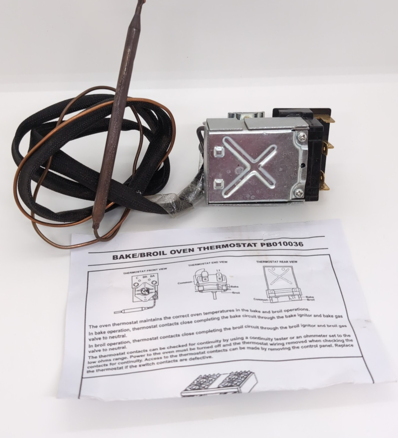 PB010036 Bake/Broil Oven Thermostat, Replace for Viking Thermostat Fryer Bake