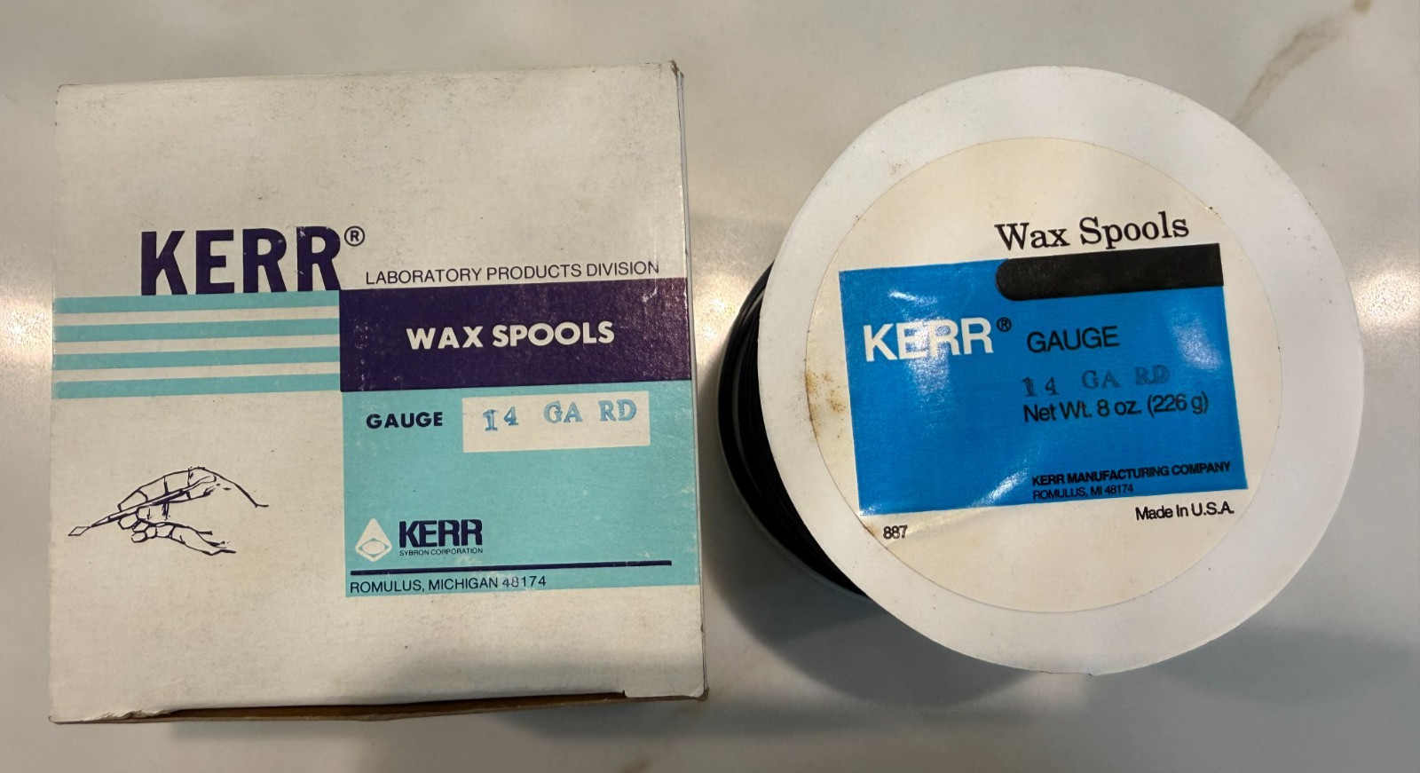 KERR Wax Round Wire Spool # 14 Gauge. 0.5lb.