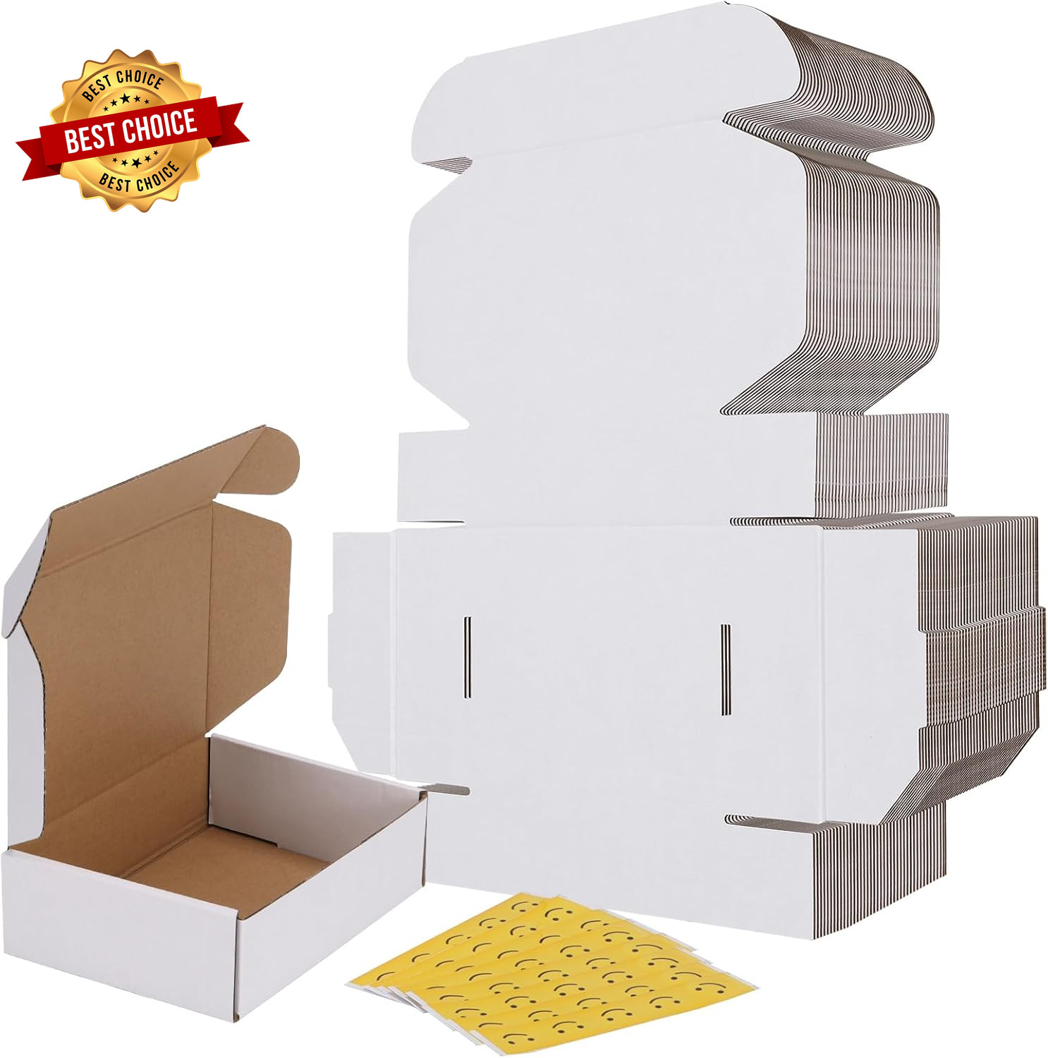 9X6X2 Shipping Boxes Set of 50, White Small Corrugated Cardboard Box, Mailer Box