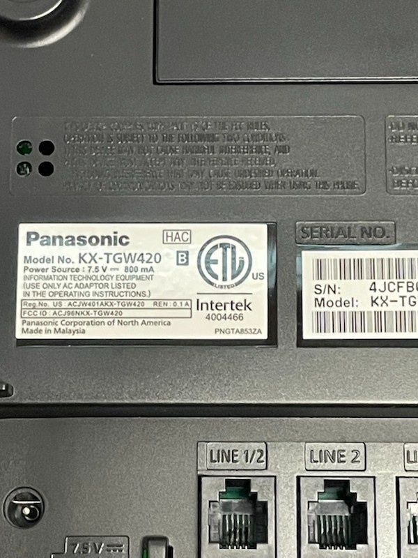 Panasonic Office Phone System Corded Base Station with 4 Lines KX-TGW420B Black