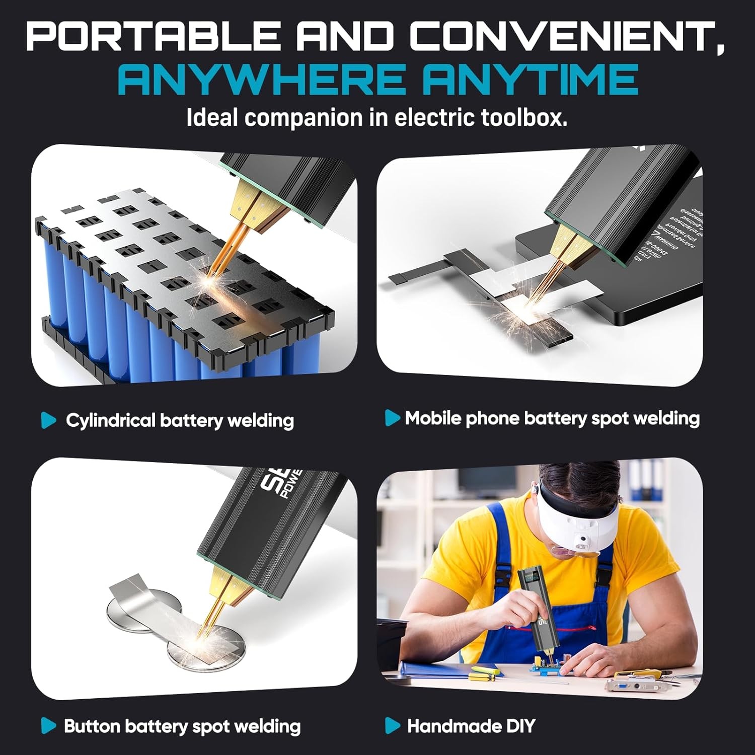 Seesii OLED Portable Spot Welder for 21700 18650 Battery Spot Welder 5000mAh