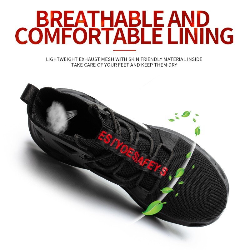 Lightweight Safety Shoes Men Work Shoes Steel Toe Roofing Shoes Indestructible
