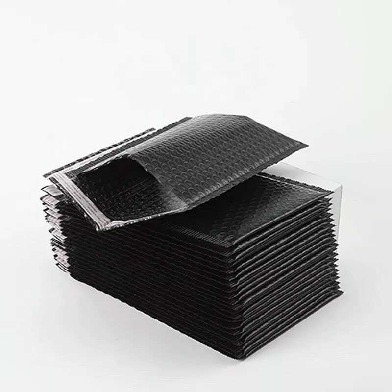 Black 4×8 Poly Bubble Mailers Padded Envelopes Mailing Bags Packing Self Seal .