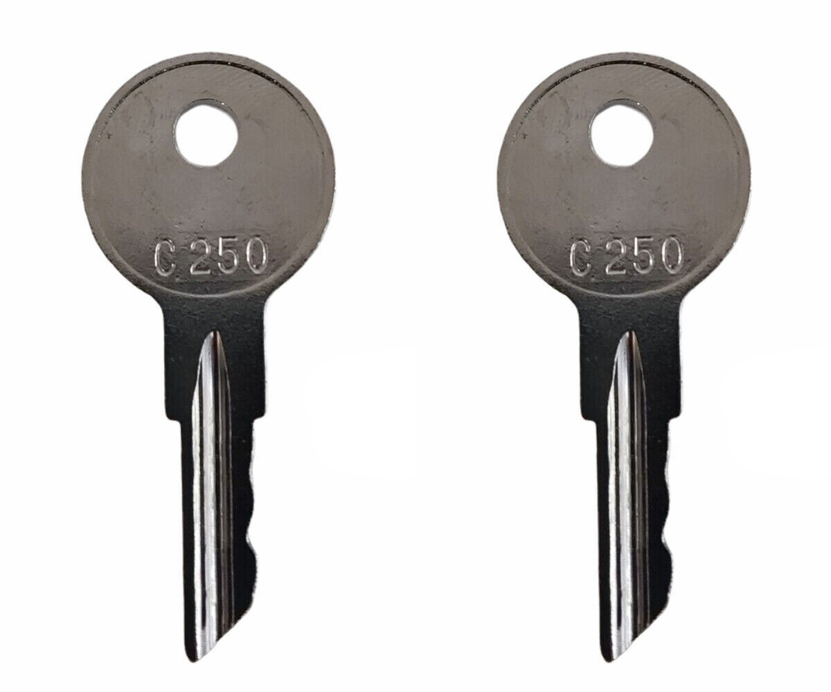 2 Crown Forklift Ignition Keys C250 replacement for 170151-001 and 089216-001