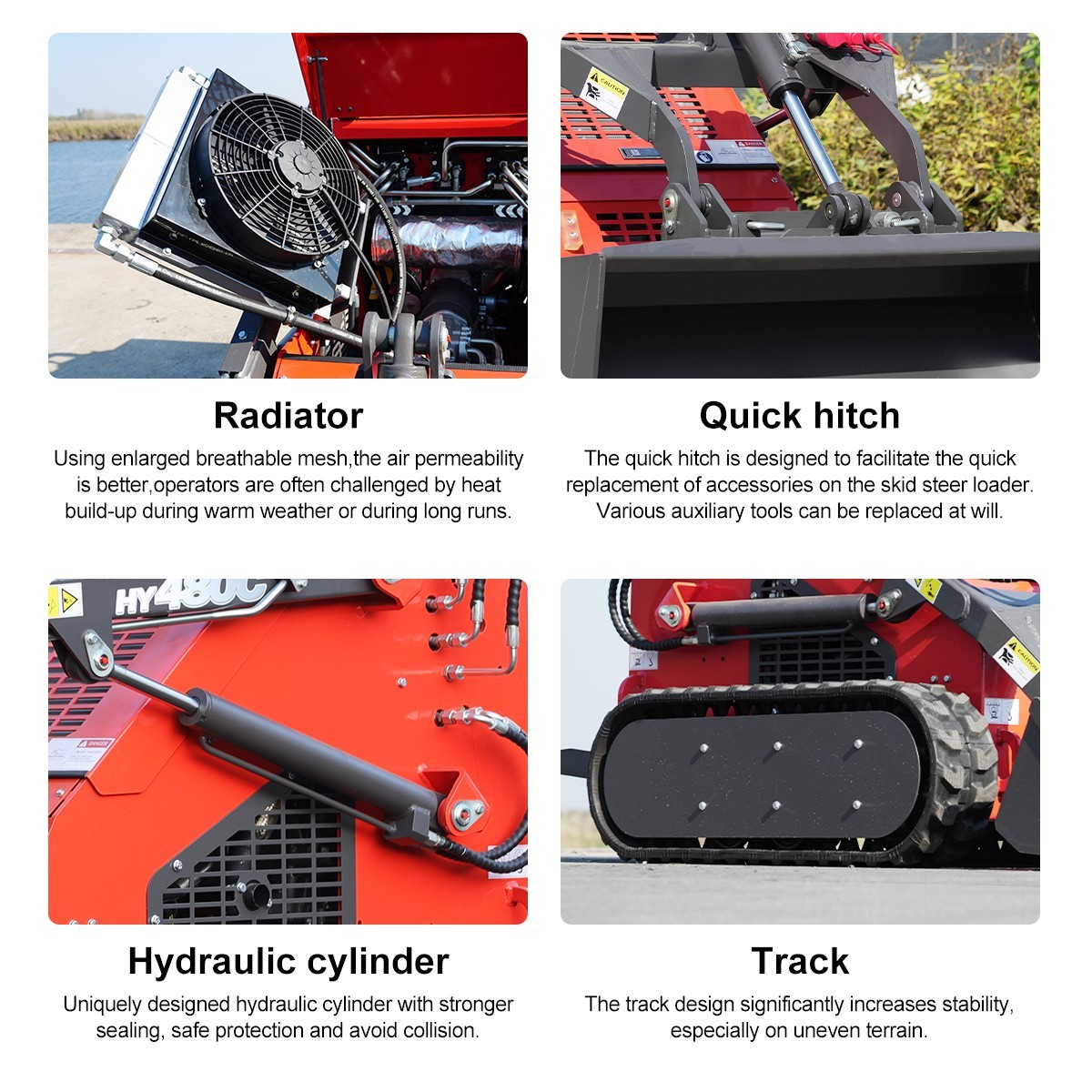 HUAYEE Free Shiping Crawler Mini Skid Steer Loader with EPA 23HP Engine in USA