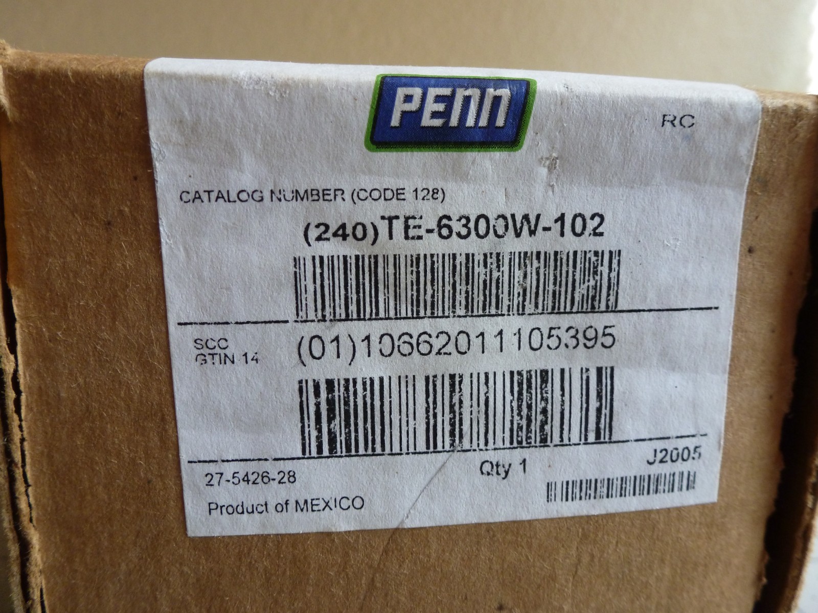 Johnson Controls Te-6300W-102 Direct Mount W/Setscrew, 0.26In Insidedia