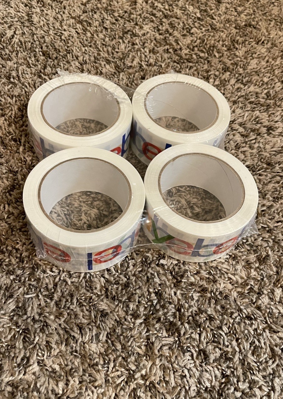 4 Rolls Official eBay Branded Logo Shipping Tape Each roll 2″ x 75 yards long
