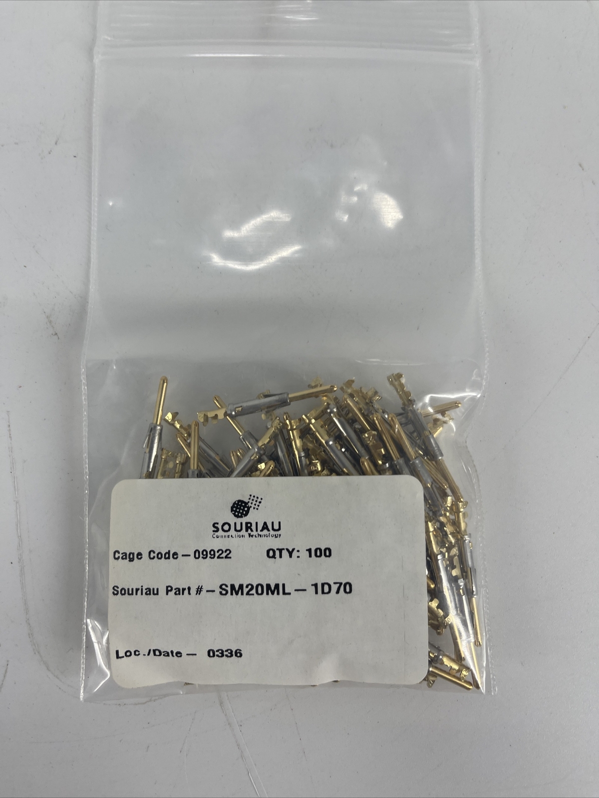 LOT OF 100 Souriau SM20ML-1D70 Circular Contact Connector Pin SM20ML1D70