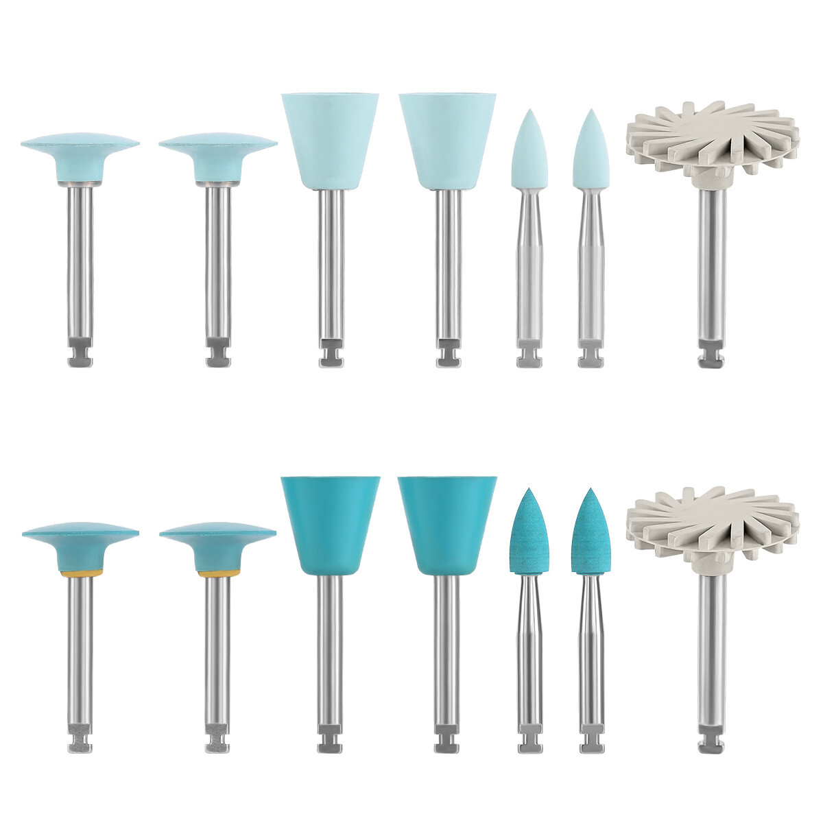 AZDENT kit de pulido de resina dental discos ruedas burs RA 2.35mm 12pcs/pack