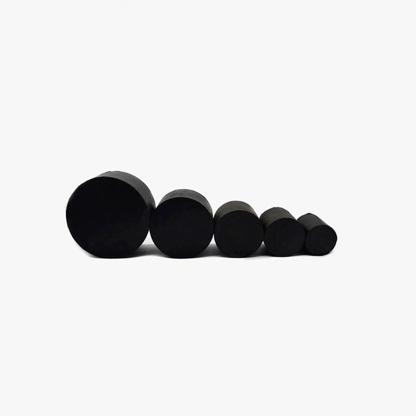 Dia 21mm-150mm Solid Natural Rubber Round Rods Bar Stick Length 40mm-500mm Black