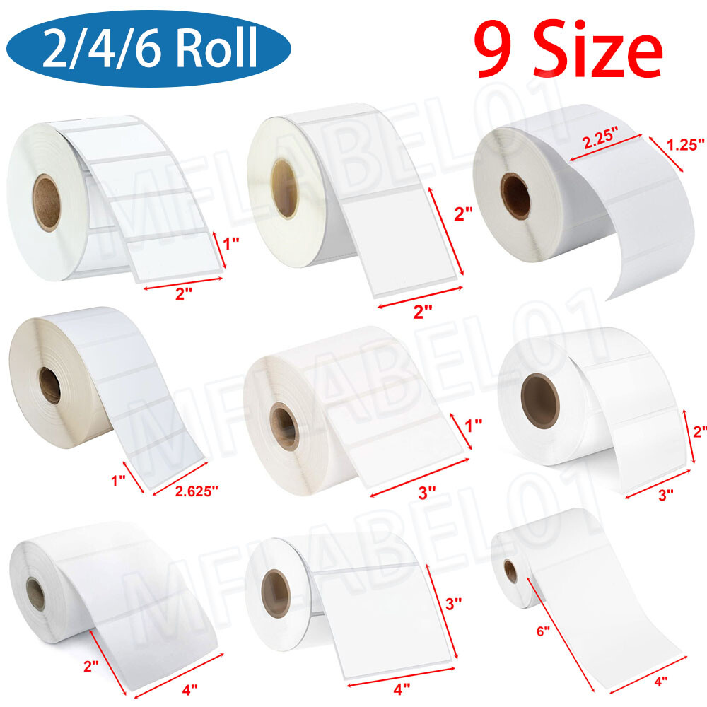 Direct Thermal Shipping Label 4×6 2×2 3×2 4×3 3×1 2.25×1.25 For Zebra Printer