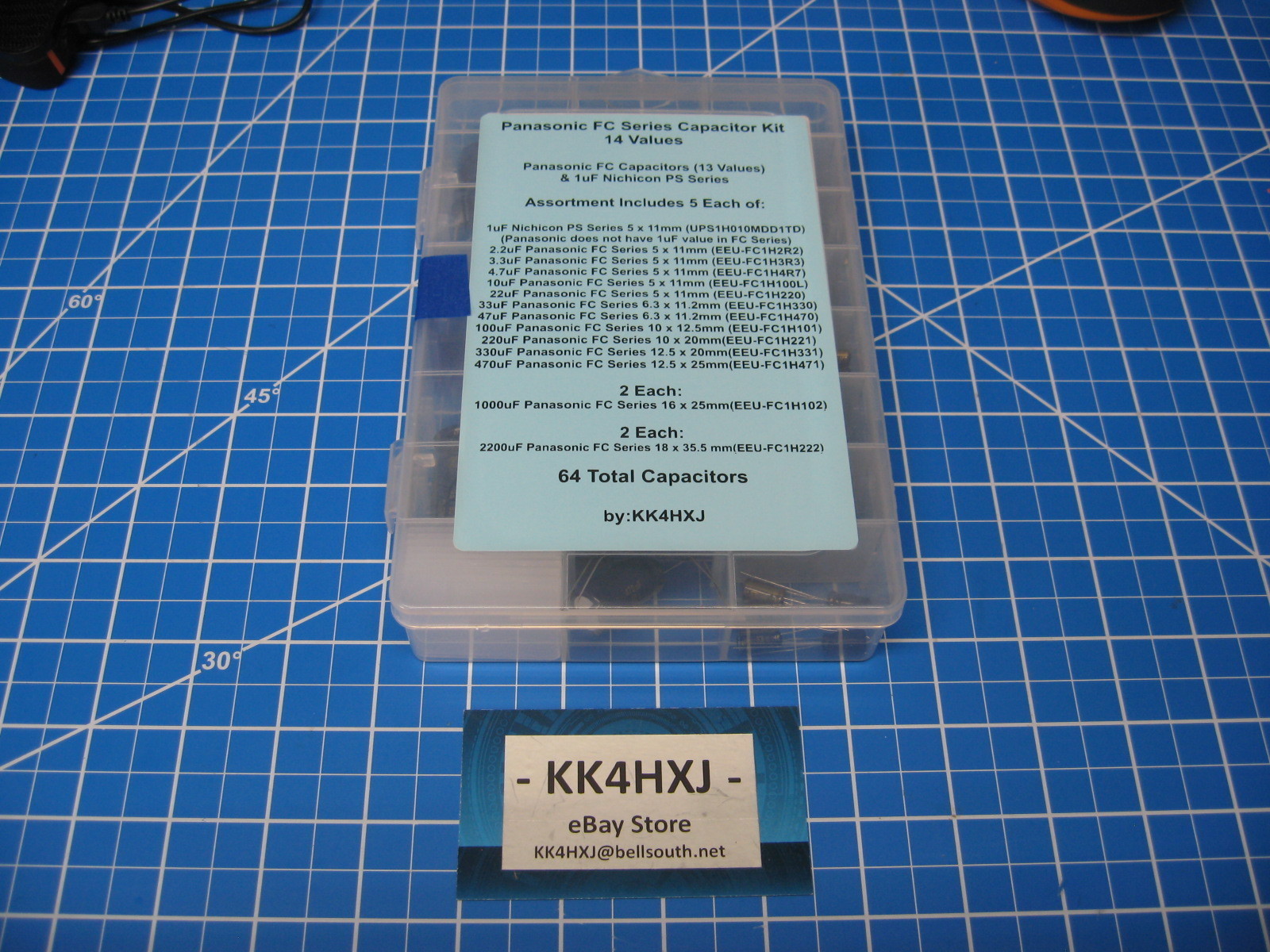 Panasonic – FC Series – Electrolytic Cap Asst – 50v 14 Values 1-2200uF – 64pcs